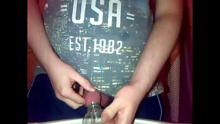 Pissing in a bottle upon cause to die a continue